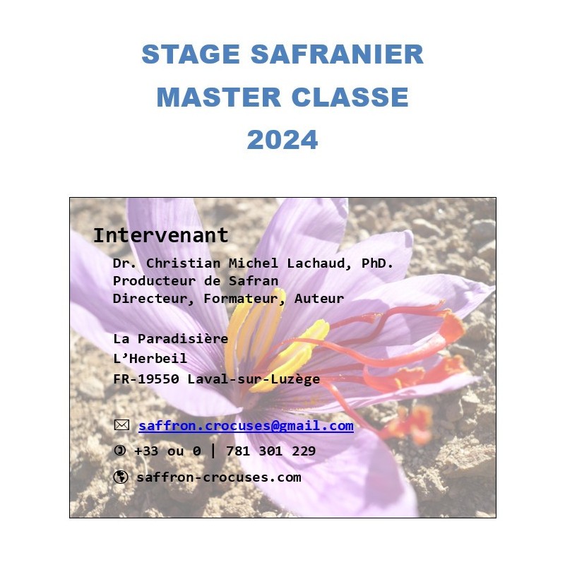 Stage Safranier Master Classe 2024